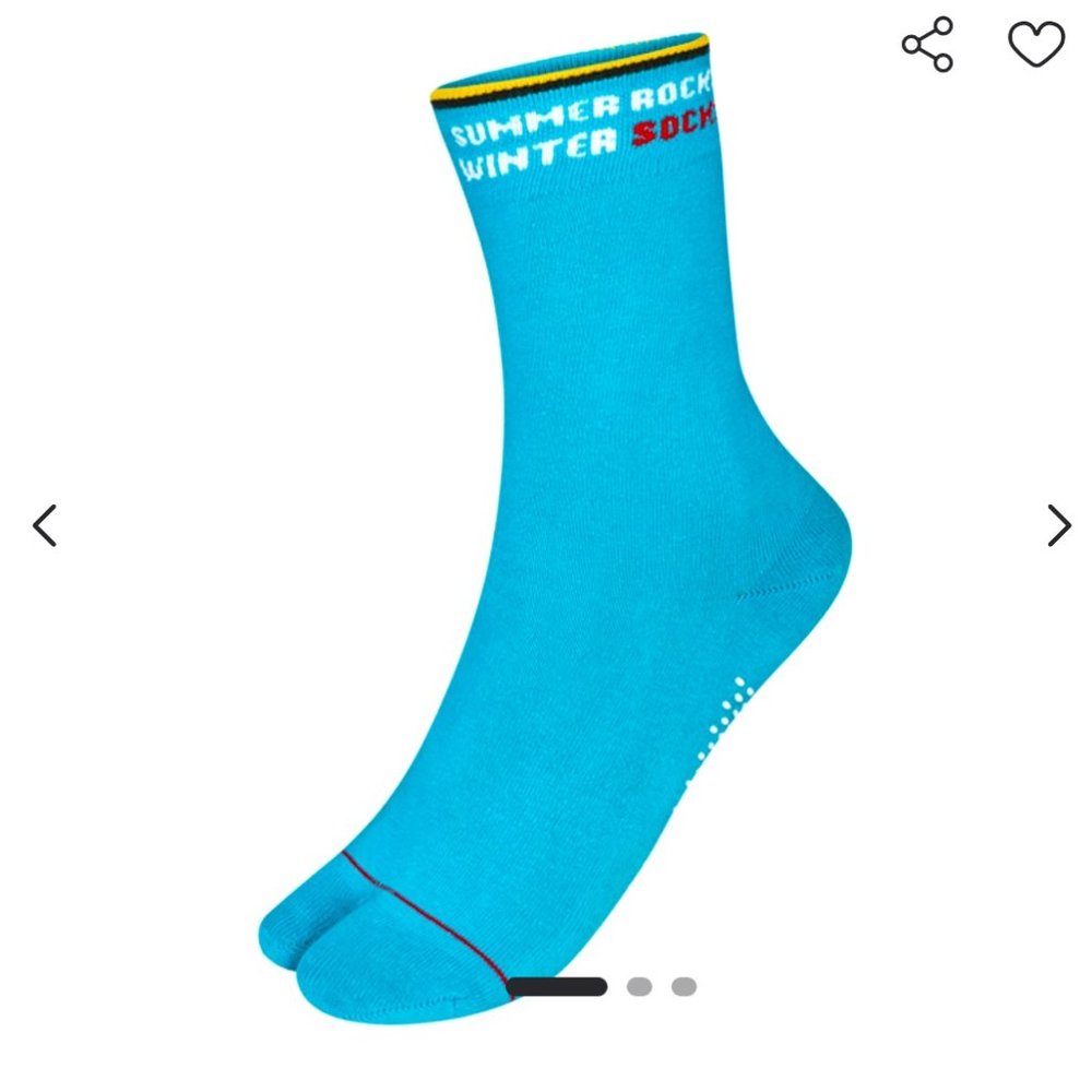 Havaianas, NWT, "Summer Rocks Winter Socks" OSFM, flip flop toe socks turquoise.